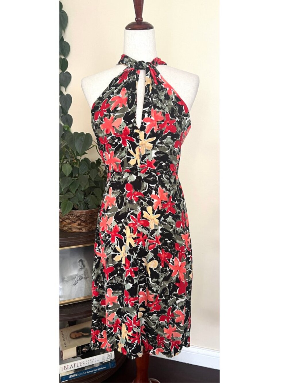 Mossimo Sleeveless Floral Keyhole Dress sz S